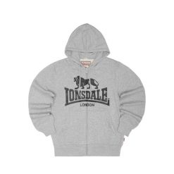 Zipperowany hoodie Lonsdale Krafty. Czarne bluzy męskie Lonsdale, m, bez wzorów, casualowe, bez ramiączek, z kapturem. Za 317.00 zł.