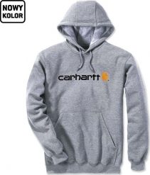 Carhartt Bluza Carhartt Signature Logo Midweight Grey. Szare bluzy męskie Carhartt, m, bez wzorów, bez ramiączek, bez kaptura. Za 265.11 zł.