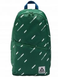 Plecak REEBOK do szkoły na trening na co dzień. Zielone plecaki męskie Reebok, z aplikacjami, z materiału. Za 89.00 zł.