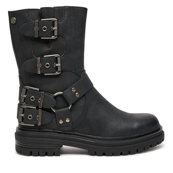 Botki Refresh. Czarne botki damskie Refresh, bez wzorów, bez obcasa, na płaskiej podeszwie, bez zapięcia. Za 289.99 zł.