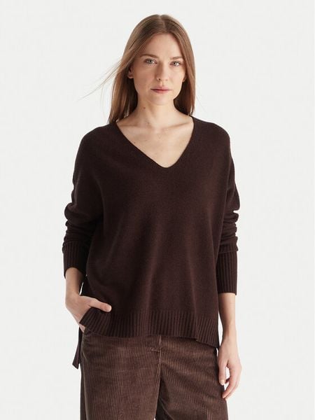 Kontatto Sweter 3M0842C Bordowy Relaxed Fit. Czerwone swetry nierozpinane damskie Kontatto, m, bez wzorów, z syntetyku, bez kołnierzyka, bez ramiączek. Za 339.99 zł.