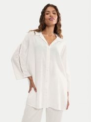 Triumph Koszulka piżamowa Summer Wear 10227228 Biały Regular Fit. Białe koszule nocne damskie Triumph, bez wzorów, ze lnu, bez ramiączek. Za 179.99 zł.