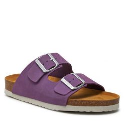 Klapki Dr. Brinkmann. Fioletowe klapki damskie Dr. Brinkmann, bez wzorów, bez obcasa, bez zapięcia. Za 339.99 zł.