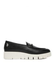 U.S. Polo Assn. Półbuty EO-NOVA001W/6L1 Czarny. Czarne półbuty damskie U.S. Polo Assn., bez wzorów, ze skóry, bez obcasa, na koturnie, bez zapięcia. Za 259.99 zł.
