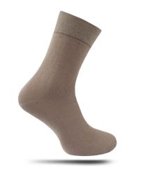 Skarpetki Męskie, Jednokolorowe, Bezuciskowe, BAWEŁNA - NADIR - Beżowe. Brązowe skarpety męskie Nadir, bez wzorów, z bawełny. Za 14.90 zł.