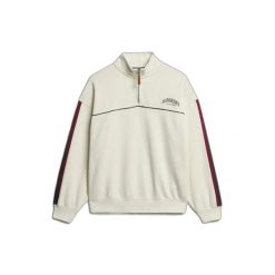 Sweter z kołnierzem tunezyjskim damski Superdry Country Club Tape. Białe swetry nierozpinane damskie Superdry, na zimę, bez wzorów, bez kołnierzyka, bez ramiączek. Za 352.10 zł.