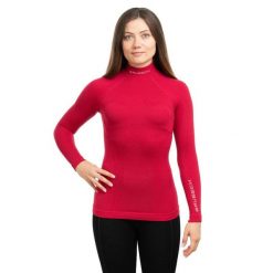 KOSZULKA EXTREME WOOL LS11930 DAMSKA-RASPBERRY s. Czerwone bluzki damskie Brubeck, s, bez wzorów, sportowe, bez kołnierzyka, bez ramiączek. Za 259.39 zł.
