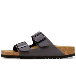 Sandały Birkenstock Arizona Birkibuc Dorosłych. Czarne sandały męskie Birkenstock, bez wzorów, z nubiku, bez zapięcia. Za 422.96 zł.