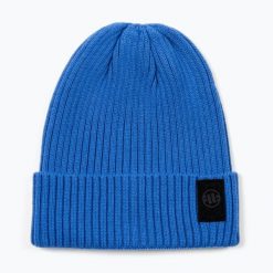 Czapka zimowa Pitbull Beanie Velcro Logo. Niebieskie czapki damskie PITBULL, na jesień, bez wzorów, z dzianiny, klasyczne. Za 62.99 zł.