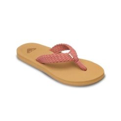 Sandały dla Kobiety PORTO Pomarańczowy. Brązowe sandały damskie Roxy, bez wzorów, z bawełny, bez obcasa, bez zapięcia. Za 129.99 zł.