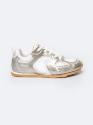 Sneakersy damskie srebrne RR274823 904. Szare obuwie sportowe damskie BIG STAR, bez wzorów, z gumy, bez zapięcia. W wyprzedaży za 119.99 zł.