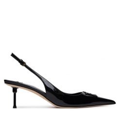 Czółenka Elisabetta Franchi. Czarne czółenka damskie Elisabetta Franchi, bez wzorów, bez obcasa, bez zapięcia. Za 2,779.00 zł.