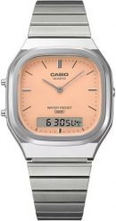 Zegarek Casio Męski Vintage Ana-Digi Orange Dial (AQ-240E-4ADF). Pomarańczowe zegarki męskie Casio, bez wzorów. Za 269.99 zł.