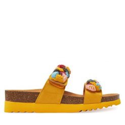 Klapki Scholl. Żółte klapki damskie Scholl, bez wzorów, bez obcasa, bez zapięcia. Za 359.99 zł.
