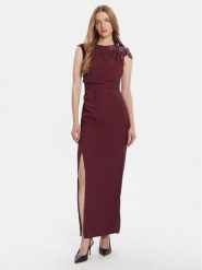 Rinascimento Sukienka wieczorowa CFC0020094002 Bordowy Slim Fit. Czerwone sukienki damskie Rinascimento, m, bez wzorów, z syntetyku, wizytowe, bez kołnierzyka, bez ramiączek. Za 599.99 zł.