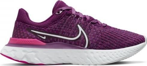 Nike Nike React Infinity Run Flyknit 3 DD3024-500 Fioletowe 40. Fioletowe obuwie sportowe damskie Nike, bez wzorów, bez zapięcia. Za 641.00 zł.