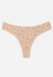 Beżowe Majtki Strongi z Drobnym Nadrukiem z Bawełną Clymeine. Brązowe majtki damskie Renee, z bawełny. Za 5.99 zł.