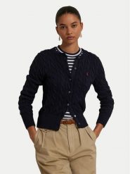 Polo Ralph Lauren Kardigan 211971868008 Granatowy Slim Fit. Niebieskie kardigany damskie Polo Ralph Lauren, xxl, bez wzorów, bez kołnierzyka. Za 1,199.00 zł.