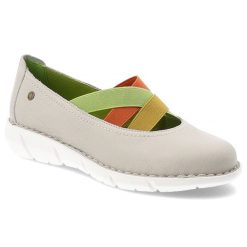 Półbuty damskie Maciejka, na platformie skórzane wsuwane z gumkami i z okrągłym noskiem, jasny popiel, P6814. Brązowe półbuty damskie Maciejka, bez wzorów, ze skóry, klasyczne, z okrągłym noskiem, bez obcasa, na platformie, bez zapięcia. Za 209.00 zł.