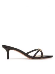 TWINSET Klapki 251TCP102 Czarny. Czarne klapki damskie Twinset, bez wzorów, ze skóry, bez obcasa, bez zapięcia. Za 859.99 zł.