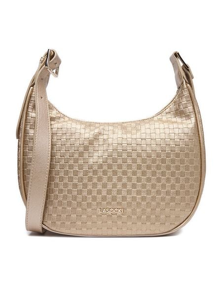 Lasocki Torebka C-LSK-X-001-08 Złoty. Żółte listonoszki damskie Lasocki, bez wzorów, z materiału, bez dodatków. Za 149.99 zł.