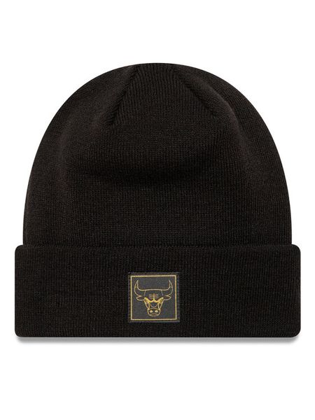 New Era Czapka Chicago Bulls Metallic Badge Cuff Knit 60424828 Czarny. Czarne czapki damskie New Era, na zimę, bez wzorów, z materiału. Za 119.99 zł.