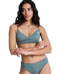 Stanik bikini typu bralette dla Kobiety SOLID ESSENTIALS Zielony. Zielone stroje kąpielowe damskie Roxy, m, bez wzorów, z elastanu. Za 149.99 zł.