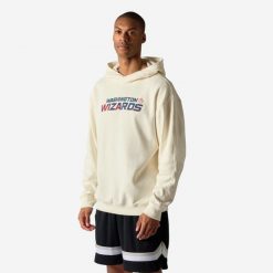 Bluza z kapturem do koszykówki unisex Tarmak NBA Wizards. Białe bluzy damskie KIPSTA, m, bez wzorów, z bawełny, biznesowe, bez ramiączek, z kapturem. Za 149.99 zł.