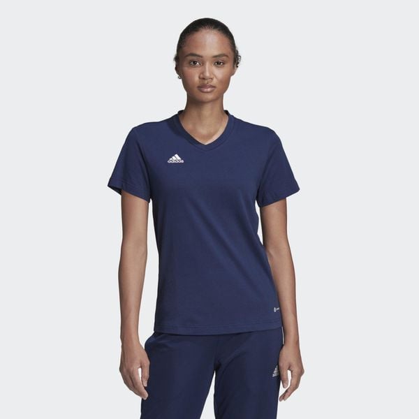 Koszulka piłkarska damska Adidas Entrada 22 Jersey. Niebieskie bluzki damskie Adidas, l, bez wzorów, z jersey, sportowe, bez kołnierzyka, bez ramiączek. Za 71.00 zł.
