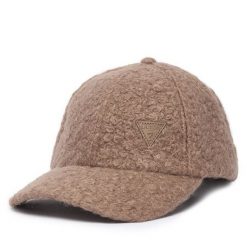 Czapka z daszkiem Guess. Brązowe czapki damskie Guess, z aplikacjami. Za 174.99 zł.