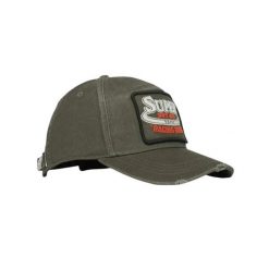 Czapka z daszkiem z logo Superdry. Czarne czapki damskie Superdry, z aplikacjami, z materiału, klasyczne. Za 145.00 zł.