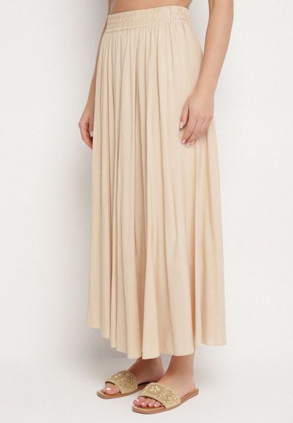 Beżowa Wiskozowa Rozkloszowana Spódnica Lunisenia. Brązowe spódnice damskie Born2be, na co dzień, na wiosnę, l, bez wzorów, z wiskozy, eleganckie, maxi, rozkloszowane. Za 69.99 zł.