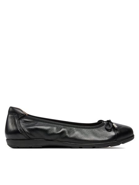 Caprice Baleriny 9-22154-42 Czarny. Czarne balerinki damskie Caprice, bez wzorów, ze skóry, bez obcasa, bez zapięcia. Za 172.99 zł.