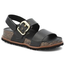 Czarne Sandały Yokono Modne Obuwie Damskie Ze Skóry Naturalnej. Czarne sandały damskie Yokono, bez wzorów, ze skóry, bez obcasa, na platformie, bez zapięcia. Za 329.00 zł.