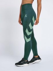 Legginsy damskie Hummel Paris. Zielone legginsy damskie Hummel, bez wzorów, z elastanu. Za 175.10 zł.