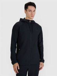4F Bluza treningowa regular szybkoschnąca męska - czarna XXL. Czarne bluzy sportowe męskie 4F, m, bez wzorów, z dzianiny, z kapturem, na fitness i siłownię. W wyprzedaży za 229.99 zł.