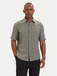 BOSS Koszula 50537382 Szary ciemny Regular Fit. Szare koszule męskie Boss, m, bez wzorów, ze lnu, bez kołnierzyka, bez ramiączek. Za 449.99 zł.