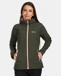Damska kurtka softshell Kilpi RAVIA-W. Zielone kurtki sportowe damskie Kilpi, na jesień, bez wzorów, z materiału, bez ramiączek, bez kaptura, trekkingowe. Za 281.50 zł.