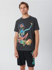 Piżama Rick and Morty - szary. Szare piżamy męskie Sinsay, l, bez wzorów, bez kołnierzyka, bez ramiączek. Za 59.99 zł.