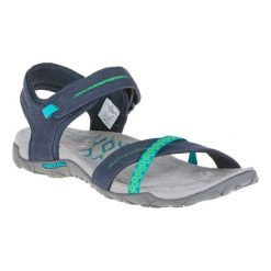 Sandały turystyczne damskie Merrell Terran Cross. Sandały damskie Merrell, bez wzorów, z kauczuku, bez obcasa, bez zapięcia. W wyprzedaży za 249.99 zł.