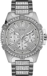 Zegarek Guess Zegarek męski Guess W0799G1 CYRKONIE srebrny. Szare zegarki męskie Guess, z aplikacjami, srebrne. Za 1,299.00 zł.