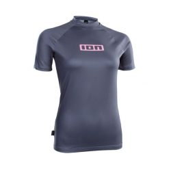 Koszulka surfingowa UV damska ION Promo Lycra SS. Niebieskie bluzki damskie ION, s, bez wzorów, z lycry, sportowe, bez kołnierzyka, bez ramiączek. Za 159.95 zł.