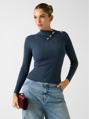 Guess Sweter 180412 Niebieski Classic Fit. Niebieskie swetry nierozpinane damskie Guess, xxl, z aplikacjami, bez kołnierzyka, bez ramiączek. Za 395.00 zł.