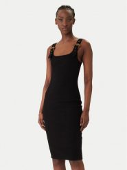 Versace Jeans Couture Sukienka codzienna 80HAO943 J0198 Czarny Slim Fit. Czarne sukienki damskie Versace Jeans Couture, na co dzień, bez wzorów, z bawełny, bez kołnierzyka, bez ramiączek, proste. Za 719.99 zł.