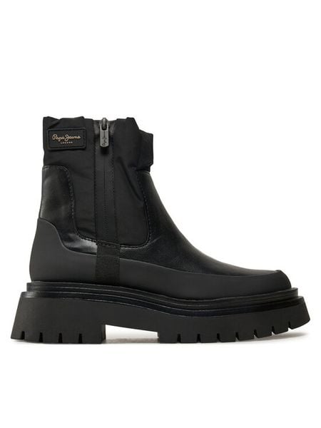 Pepe Jeans Botki PLS50528 Czarny. Czarne botki damskie Pepe Jeans, bez wzorów, z jeansu, bez obcasa, na płaskiej podeszwie, bez zapięcia. Za 619.99 zł.