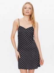 KARL LAGERFELD Koszula nocna 225W2135 Czarny Regular Fit. Czarne koszule nocne damskie KARL LAGERFELD, bez wzorów, z wiskozy, bez ramiączek. Za 599.99 zł.