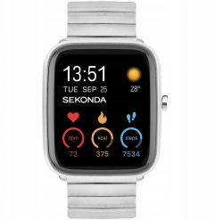 Smartwatch Sekonda 30221 Srebrny (3602-1-169-543371). Szare zegarki smartwatch Sekonda, bez wzorów. Za 438.00 zł.