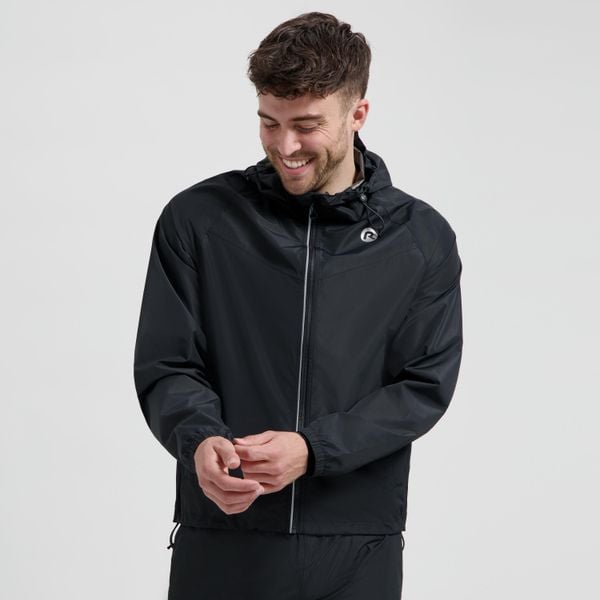 Kurtka przeciwdeszczowa Rogelli Commuter Core. Czarne kurtki męskie Rogelli, m, bez wzorów, biznesowe, bez kaptura. Za 240.00 zł.