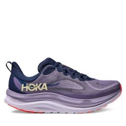 Buty do biegania Hoka. Fioletowe obuwie sportowe damskie HOKA, bez wzorów, bez zapięcia, do biegania. Za 649.99 zł.
