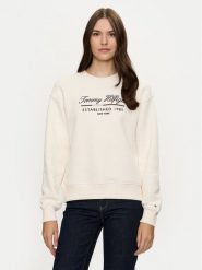 Tommy Hilfiger Bluza Modern WW0WW43574 Biały Regular Fit. Białe bluzy damskie Tommy Hilfiger, m, bez wzorów, z bawełny, bez ramiączek, bez kaptura. Za 419.99 zł.